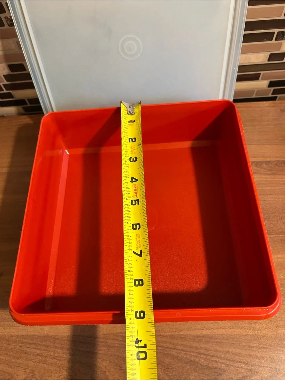 Vintage Tupperware Paprika 9x9” Square Food Storage Container